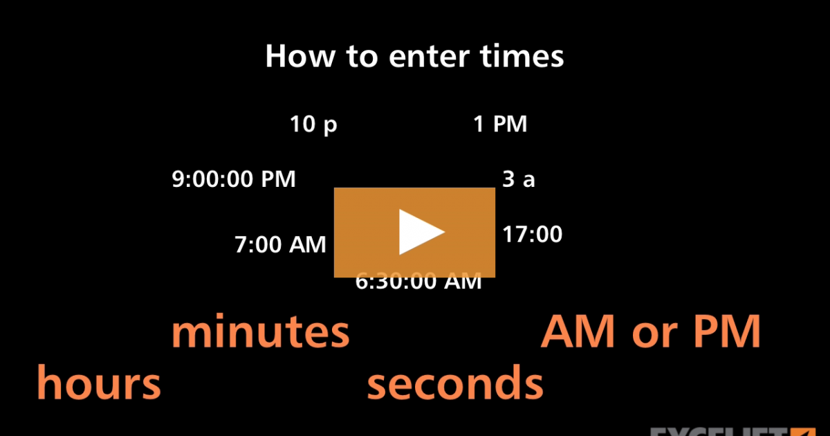 how-to-enter-times-in-excel-video-exceljet